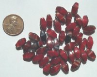 40 11mm Red Tortoise Bicone Beads